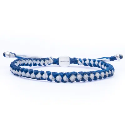 Harbour Uk Bracelets Men's Blue & White Men's Nautical Bracelet – Handmade Silver Rope Design - Dartmoor