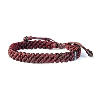 Harbour Uk Bracelets Men's Chunky Wine Red Cord Bracelet – Handmade Bold Style - Hylander