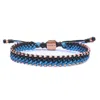 Harbour Uk Bracelets Men's Copper And Cord Adventure Bracelet - Brown And Light Blue - Hampton Connection In Multi