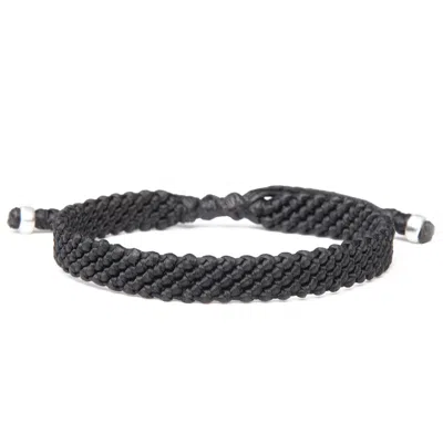 Harbour Uk Bracelets Men's Handmade Vegan Great Explorer Black Rope Bracelet - Black