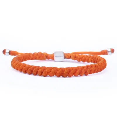 Harbour Uk Bracelets Men's Orange Chunky Men's Silver Bracelet – Handmade Waterproof Rope - Dartmoor