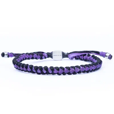 Harbour Uk Bracelets Men's Purple & Black Chunky Men's Silver Bracelet – Handmade Waterproof Rope - Dartmoor