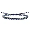 Harbour Uk Bracelets Men Stone Rope Bracelet - Handmade Of Silver Steel & Green Gemstone - Orion In Green