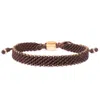 Harbour Uk Bracelets Men Wide Brown Rope & Bronze Handmade Bracelet - Brown In Brown