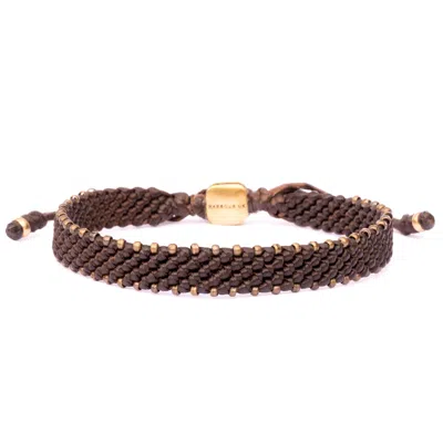 Harbour Uk Bracelets Men Wide Brown Rope & Bronze Handmade Bracelet - Brown