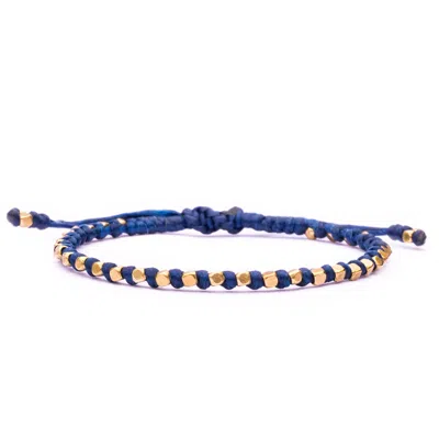 Harbour Uk Bracelets Minimal Brass And Blue Rope Bracelet For Women - Blue