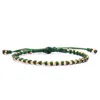 Harbour Uk Bracelets Minimal Brass And Green Rope Bracelet For Women - Green In Green