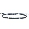 Harbour Uk Bracelets Minimalist Mens Black Rope Bracelet With Sterling Silver - Equilibrium