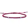 Harbour Uk Bracelets Red Minimalist Mens Rope Bracelet With Sterling Silver - Equilibrium