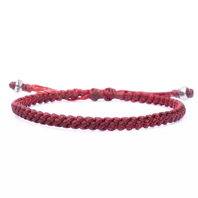 Harbour Uk Bracelets Red Rope Bracelet With Solid Sterling Silver For Men - Mystic