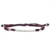 Harbour Uk Bracelets Red Wine Rounded Viking Style Men Bracelet. Hammered Silver With Knots - Red In Red