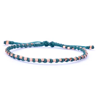Harbour Uk Bracelets Solid Copper Aqua Green Rope Bracelet For Men -  The Healer -  Green