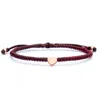 Harbour Uk Bracelets Tiny Rose Gold Heart Wine Red Bracelet For Women - Red In Red