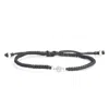 Harbour Uk Bracelets Treble Clef Bracelet For Men - Handmade Black Rope & Sterling Silver - Melody In Black