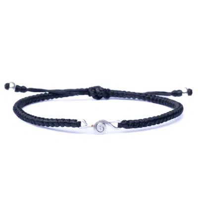 Harbour Uk Bracelets Treble Clef Women Bracelet - Handmade Black Rope & Sterling Silver - Melody