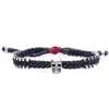 Harbour Uk Bracelets Urban Black Rope Bracelet For Men With Red Detail – Skull Connection