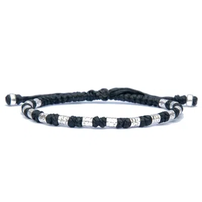 Harbour Uk Bracelets Viking Bracelet For Men - Handmade Of Vegan Rope And Silver - Yule - Black
