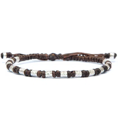 Harbour Uk Bracelets Viking Bracelet For Men - Handmade Of Vegan Rope And Silver - Yule - Brown