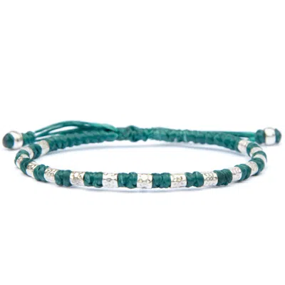 Harbour Uk Bracelets Viking Bracelet For Men - Handmade Of Vegan Rope And Silver - Yule - Green