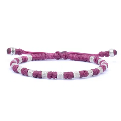 Harbour Uk Bracelets Women's Pink Viking Bracelet With Silver & Fuchsia Rope – Freya In Purple