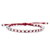 Harbour Uk Bracelets Women's Red Rope Friendship Bracelet With Silver Beads - Elegant And Adjustable In Red