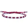 Harbour Uk Bracelets Womens Viking Bracelet With Hammered Silver Beads And Red Rope - Freya