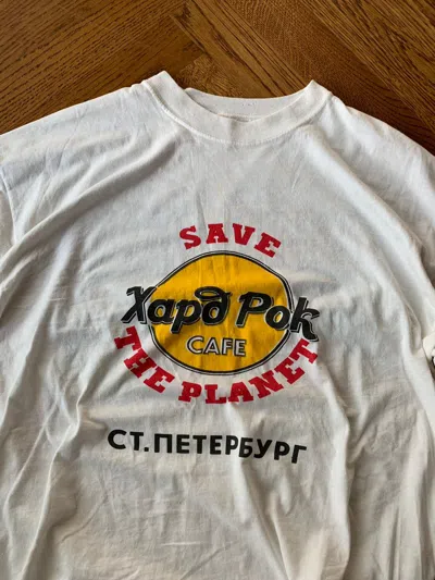 Pre-owned Hard Rock Cafe X Vintage 90's Hard Rock Cafe Moscow Russia Vintage Ussr Soviet Cccp Xl In White