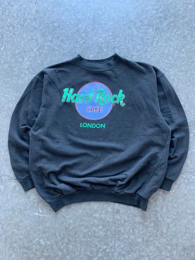 Pre-owned Hard Rock Cafe X Vintage Essential Vintage 90's Hard Rock Cafe London Sweatshirt Boxy In Black