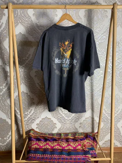 Pre-owned Hard Rock Cafe X Vintage Very Hard Rock Cafe T-shirt Big Logo Made In Usa 90's In Grey