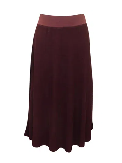 Hard Tail Forever Ribbed Full Skirt In Bordeaux In Red