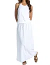 Hard Tail Forever Slouchy Racerback Maxi Voile Dress In White In White