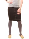 HARD TAIL FOREVER SUPPLEX POCKET PENCIL SKIRT IN BROWN