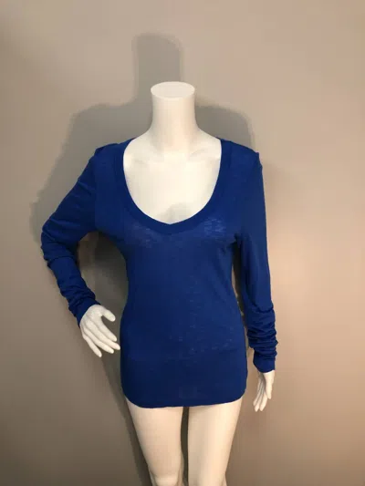 Hard Tail Forever Women's Boyfriend V Neck Long Sleeve Tee In Riviera Blue