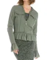 Hard Tail Forever Zip Front Couture Jean Jacket In Green In Green