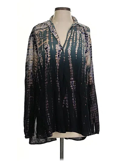 Pre-owned Hard Tail Long Sleeve Blouse In Black