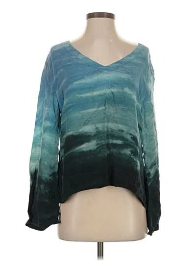 Pre-owned Hard Tail Long Sleeve Blouse In Blue