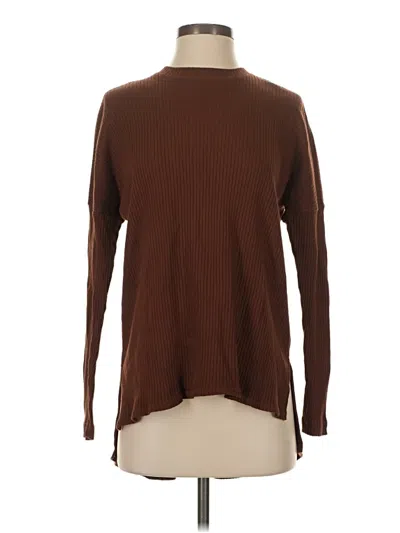Pre-owned Hard Tail Long Sleeve Top Brown Turtleneck Tops