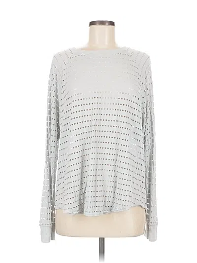 Pre-owned Hard Tail Long Sleeve Top Silver Square Neckline Tops