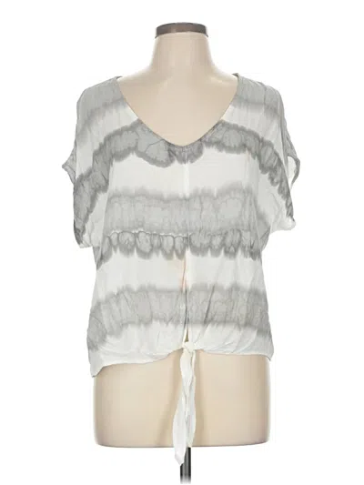 Pre-owned Hard Tail Short Sleeve Blouse In Silver