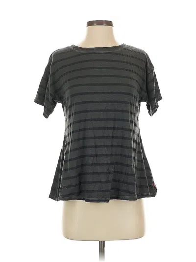 Pre-owned Hard Tail Short Sleeve Top Gray Crew Neck Tops