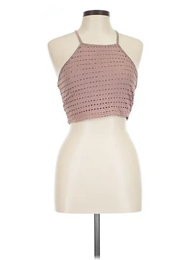 Pre-owned Hard Tail Tank Top Pink Halter Neckline Tops