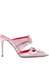 Hardot 105mm Snakeskin-effect Mules In Pink