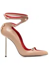 Hardot 120mm Ankle-strap Leather Pumps In Neutrals