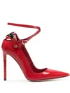 Hardot 120mm Crystal-embellishment Leather Pumps In Red