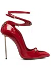 Hardot 130mm High-shine Bar-pin Pumps In Red