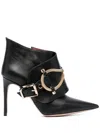 Hardot Chain-link Trim Ankle Boots In Black