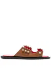 Hardot Move On Leather Sandals In Brown
