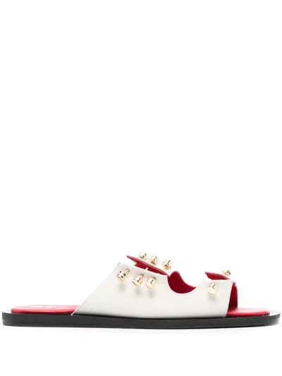 Hardot Move On Leather Sandals In White