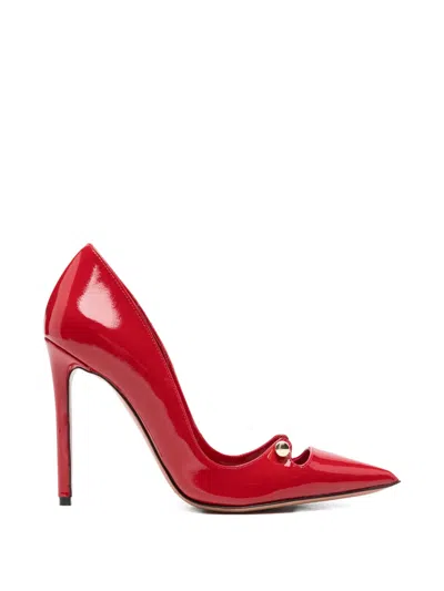 Hardot Patent-finish Barbell-detail Pumps In Red