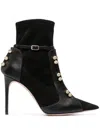 Hardot Stud-detail Pointed Ankle Boots In Black